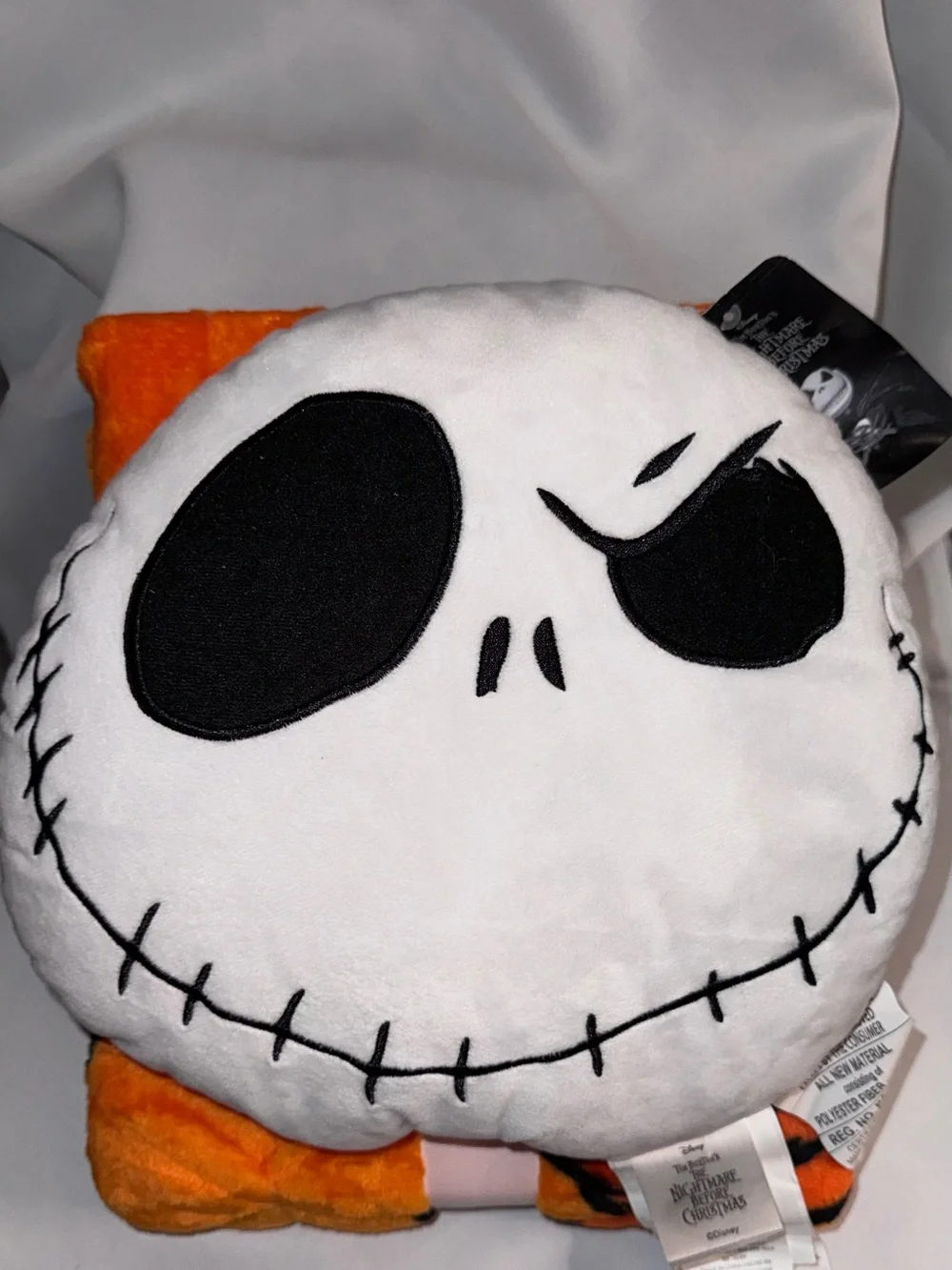 The Nightmare Before Christmas Jack Skellington Plush Pillow and Blanket, NEW!